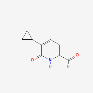 molecular formula C9H9NO2 B8426541 5-Cyclopropyl-6-oxo-1,6-dihydropyridine-2-carbaldehyde CAS No. 1310957-33-5