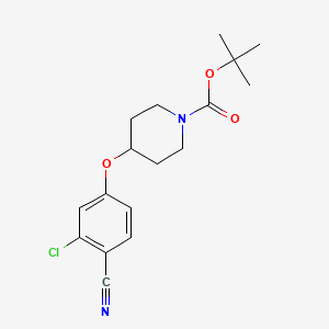 molecular formula C17H21ClN2O3 B8426553 Tert-butyl 4-(3-chloro-4-cyanophenoxy)piperidine-1-carboxylate 