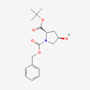 molecular formula C17H23NO5 B8426556 1-Benzyl 2-(tert-butyl) (2S,4R)-4-hydroxypyrrolidine-1,2-dicarboxylate 