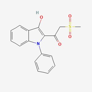 molecular formula C17H15NO4S B8426575 1-(3-hydroxy-1-phenyl-1H-indol-2-yl)-2-(methylsulfonyl)ethanone 