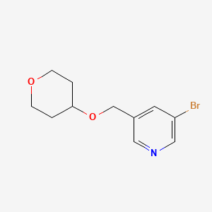 molecular formula C11H14BrNO2 B8426633 3-Bromo-5-(tetrahydro-pyran-4-yloxymethyl)-pyridine 
