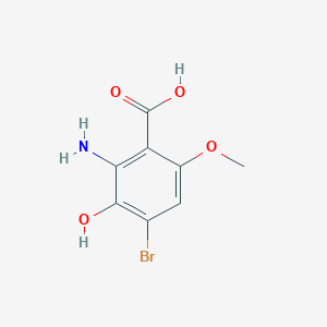 molecular formula C8H8BrNO4 B8426639 2-Amino-4-bromo-3-hydroxy-6-methoxybenzoic acid CAS No. 160911-13-7