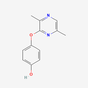 molecular formula C12H12N2O2 B8426667 4-(3,6-Dimethyl-2-pyrazinyloxy)-phenol CAS No. 128696-47-9