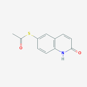 molecular formula C11H9NO2S B8426696 thioacetic acid S-(2-oxo-1,2-dihydro-quinolin-6-yl) ester 