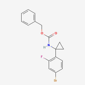 molecular formula C17H15BrFNO2 B8426709 Benzyl 1-(4-bromo-2-fluorophenyl)cyclopropylcarbamate 