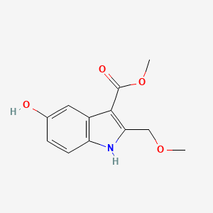 molecular formula C12H13NO4 B8426711 5-Hydroxy-3-methoxycarbonyl-2-methoxymethyl-1H-indole CAS No. 152593-19-6