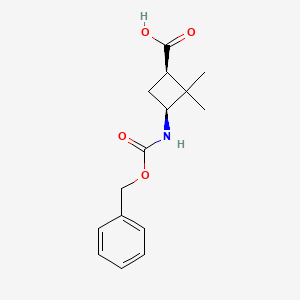 molecular formula C15H19NO4 B8426715 (1R,3S)-3-(benzyloxycarbonylamino)-2,2-dimethylcyclobutanecarboxylic acid 