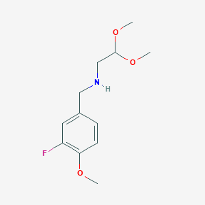 molecular formula C12H18FNO3 B8426784 N-(3-fluoro-4-methoxybenzyl)-aminoacetaldehyde dimethyl acetal CAS No. 118779-16-1
