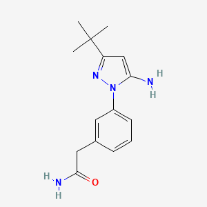 molecular formula C15H20N4O B8426801 2-(3-(5-amino-3-tert-butyl-1H-pyrazol-1-yl)phenyl)acetamide 