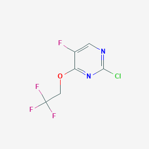 molecular formula C6H3ClF4N2O B8426854 2-Chloro-5-fluoro-4-(2,2,2-trifluoro-ethoxy)-pyrimidine 