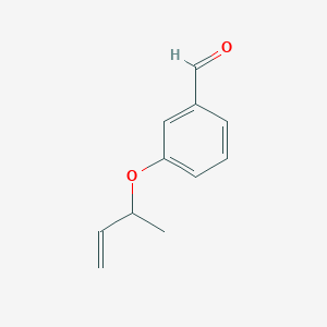molecular formula C11H12O2 B8426943 3-[(1-Methylprop-2-enyl)oxy]benzaldehyde 