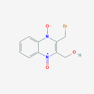 molecular formula C10H9BrN2O3 B8426955 [3-(Bromomethyl)-1,4-dioxido-2-quinoxalinyl]methanol 