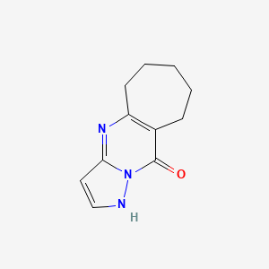 molecular formula C11H13N3O B8427034 6,7,8,9-tetrahydro-5H-1,4,10a-triaza-cyclohepta[f]inden-10-ol 