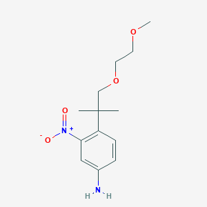 molecular formula C13H20N2O4 B8427105 4-[2-(2-Methoxy-ethoxy)-1,1-dimethyl-ethyl]-3-nitro-phenylamine 