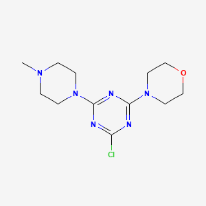 molecular formula C12H19ClN6O B8427116 4-(4-Chloro-6-(4-methylpiperazin-1-yl)-1,3,5-triazin-2-yl)morpholine 