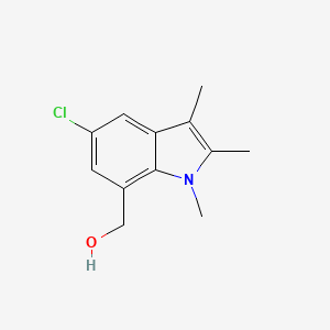 molecular formula C12H14ClNO B8427167 (5-Chloro-1,2,3-trimethyl-1H-indol-7-yl)-methanol 