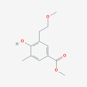 molecular formula C12H16O4 B8427184 Methyl 4-hydroxy-3-(2-methoxyethyl)-5-methylbenzoate 