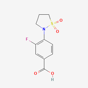 molecular formula C10H10FNO4S B8427192 4-(1,1-Dioxo-1lambda6-isothiazolidin-2-yl)-3-fluorobenzoic acid 