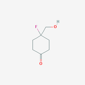 molecular formula C7H11FO2 B8427272 4-Fluoro-4-(hydroxymethyl)cyclohexanone 