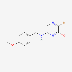 molecular formula C13H14BrN3O2 B8427297 (5-Bromo-6-methoxypyrazin-2-yl)[(4-methoxyphenyl)methyl]amine 