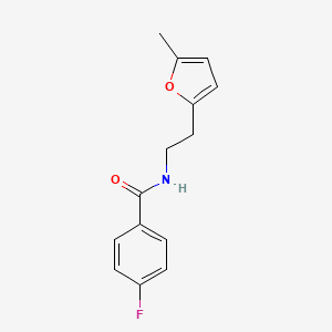 molecular formula C14H14FNO2 B8427341 4-Fluoro-N-[2-(5-methyl-2-furanyl)ethyl]benzamide 