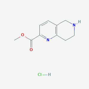 molecular formula C10H13ClN2O2 B8427354 Methyl 5,6,7,8-tetrahydro-1,6-naphthyridine-2-carboxylate hydrochloride 