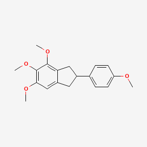 molecular formula C19H22O4 B8427387 2-(4-Methoxyphenyl)-4,5,6-trimethoxyindane 