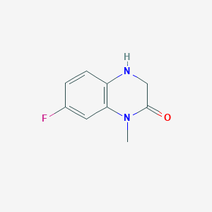 molecular formula C9H9FN2O B8427434 7-Fluoro-3,4-dihydromethylquinoxaline-2(1H)-one 
