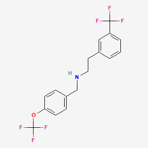 molecular formula C17H15F6NO B8427463 (4-Trifluoromethoxybenzyl)[2-(3-trifluoromethylphenyl)ethyl]amine 