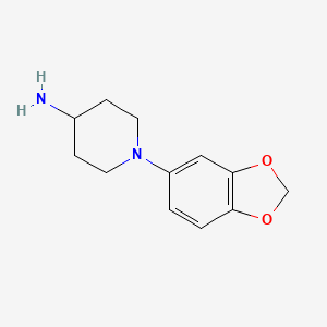 molecular formula C12H16N2O2 B8427472 1-Benzo[1,3]dioxol-5-yl-piperdin-4-ylamine 