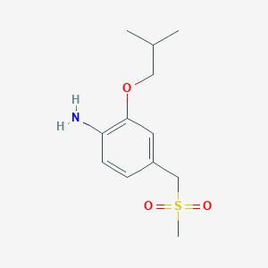 molecular formula C12H19NO3S B8427479 2-Isobutoxy-4-methanesulfonylmethyl-aniline 