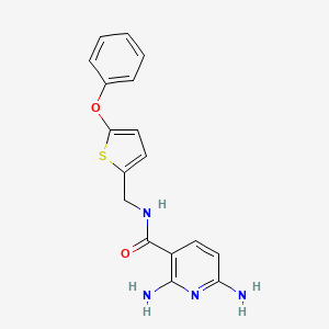 molecular formula C17H16N4O2S B8427485 2,6-diamino-N-(5-phenoxy-thiophene-2-ylmethyl)-nicotinamide 