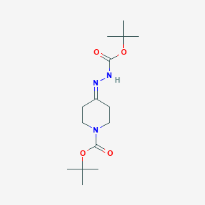 molecular formula C15H27N3O4 B8427493 Tert-butyl 4-[(tert-butoxycarbonyl)hydrazono]piperidine-1-carboxylate 