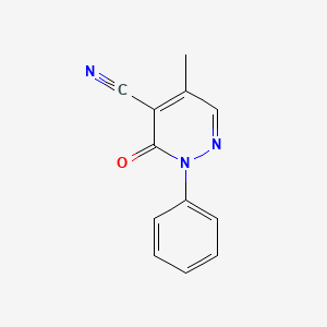 molecular formula C12H9N3O B8427534 1-Phenyl-4-methyl-6-oxo-1,6-dihydropyridazine-5-carbonitrile 