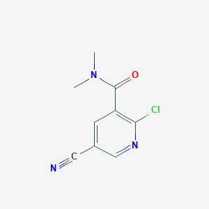 molecular formula C9H8ClN3O B8427539 2-chloro-5-cyano-N,N-dimethylnicotinamide 