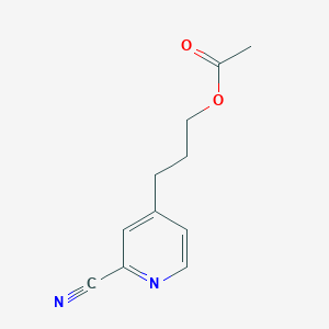 molecular formula C11H12N2O2 B8427562 3-(2-Cyanopyridin-4-yl)propyl acetate 