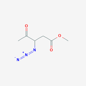 molecular formula C6H9N3O3 B8427576 3-Azido-4-oxo-pentanoic acid methyl ester 