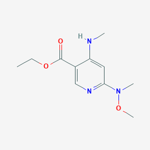 molecular formula C11H17N3O3 B8427584 Ethyl 6-(methoxy(methyl)amino)-4-(methylamino)nicotinate 