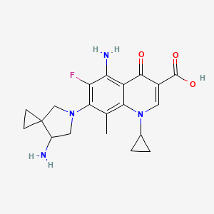 1,4-Dihydro-5-amino-1-cyclopropyl-6-fluoro-8-methyl-7-(7-amino-5-azaspiro[2.4]heptan-5-yl)-4-oxoquinoline-3-carboxylic acid