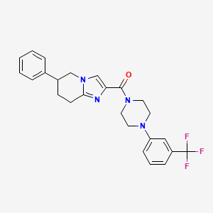 molecular formula C25H25F3N4O B8427620 (6-Phenyl-5,6,7,8-tetrahydroimidazo[1,2-a]pyridin-2-yl){4-[3-(trifluoromethyl)phenyl]piperazino}methanone 