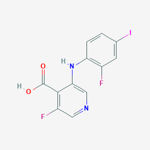 molecular formula C12H7F2IN2O2 B8427633 3-Fluoro-5-[(2-fluoro-4-iodophenyl)amino]isonicotinic acid 