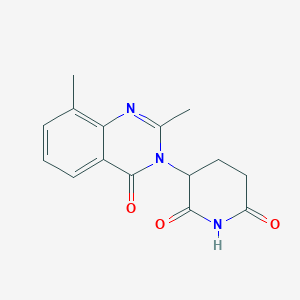 molecular formula C15H15N3O3 B8427641 3-(2,8-dimethyl-4-oxo-4H-quinazolin-3-yl)-piperidine-2,6-dione 