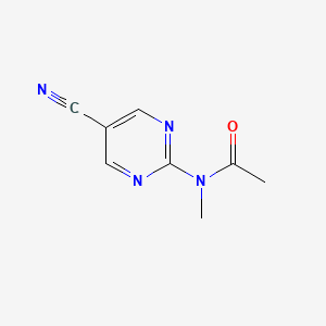 molecular formula C8H8N4O B8427691 N-(5-cyano-pyrimidin-2-yl)-N-methyl-acetamide 