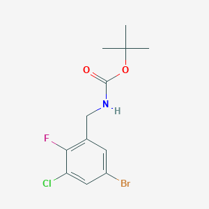 molecular formula C12H14BrClFNO2 B8427707 (5-Bromo-3-chloro-2-fluoro-benzyl)-carbamic acid tert-butyl ester CAS No. 1386459-85-3