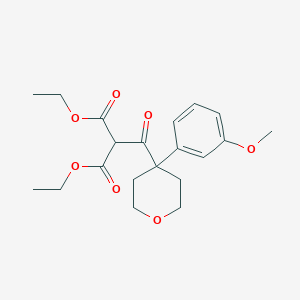 molecular formula C20H26O7 B8427720 Diethyl 2-(4-(3-methoxyphenyl)-tetrahydro-2H-pyran-4-carbonyl)malonate 