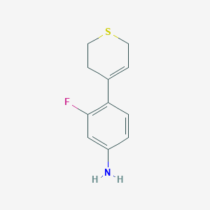 molecular formula C11H12FNS B8427721 4-(2-Fluoro-4-aminophenyl)-3,6-dihydro-2H-thiopyran 