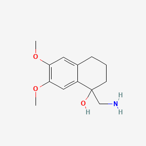 molecular formula C13H19NO3 B8427748 1-Aminomethyl-6,7-dimethoxy-1-hydroxy-1,2,3,4-tetrahydronaphthalene 
