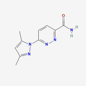molecular formula C10H11N5O B8427783 3-Carbamoyl-6-(3,5-dimethyl-1-pyrazolyl)-pyridazine 