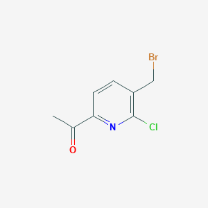 molecular formula C8H7BrClNO B8427793 Ethanone, 1-[5-(bromomethyl)-6-chloro-2-pyridinyl]- CAS No. 800379-67-3