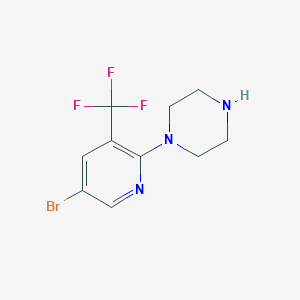 molecular formula C10H11BrF3N3 B8427903 1-(5-Bromo-3-trifluoromethyl-pyridin-2-yl)-piperazine 